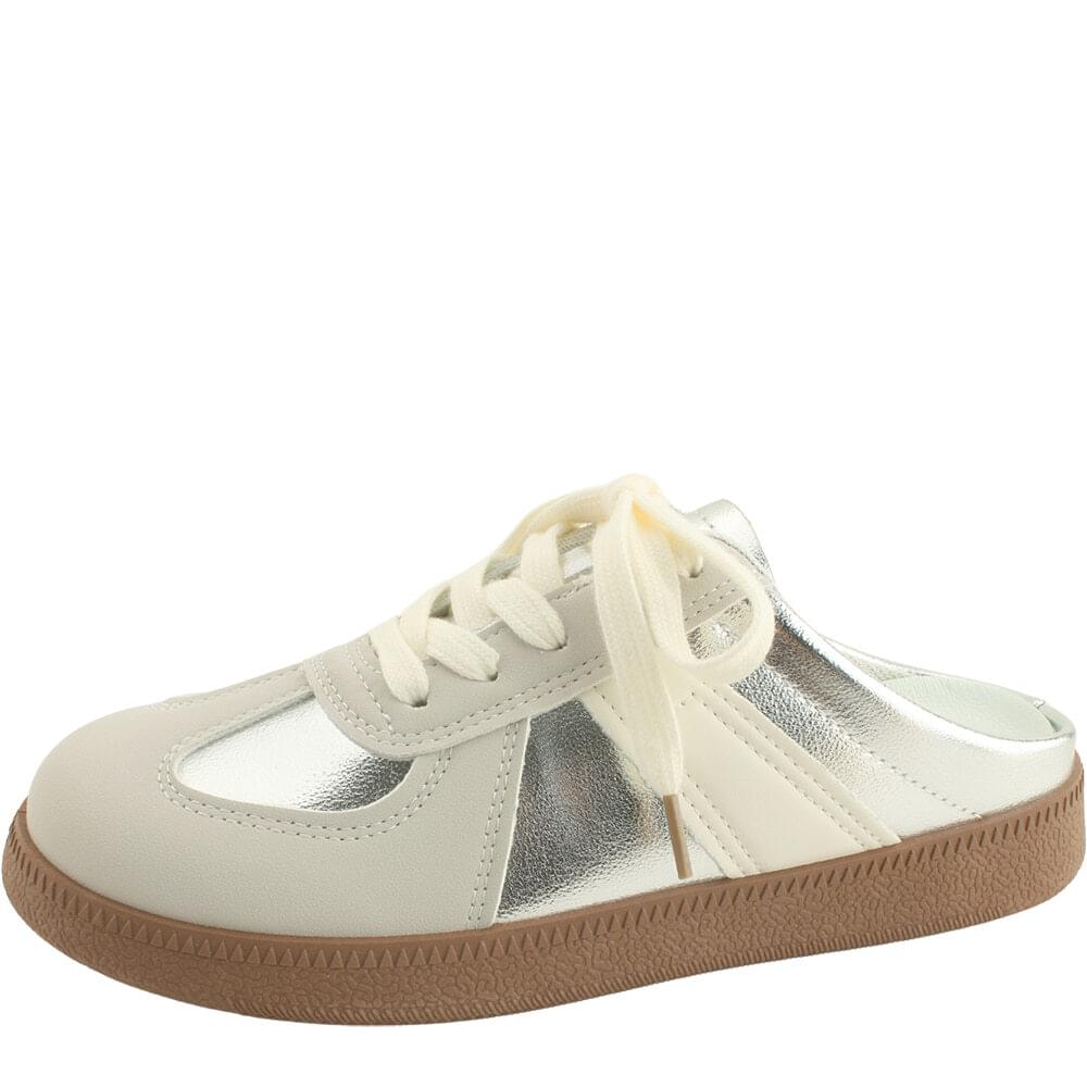 German Army Height Increase Sneakers Mule Bloafer 4cm Silver