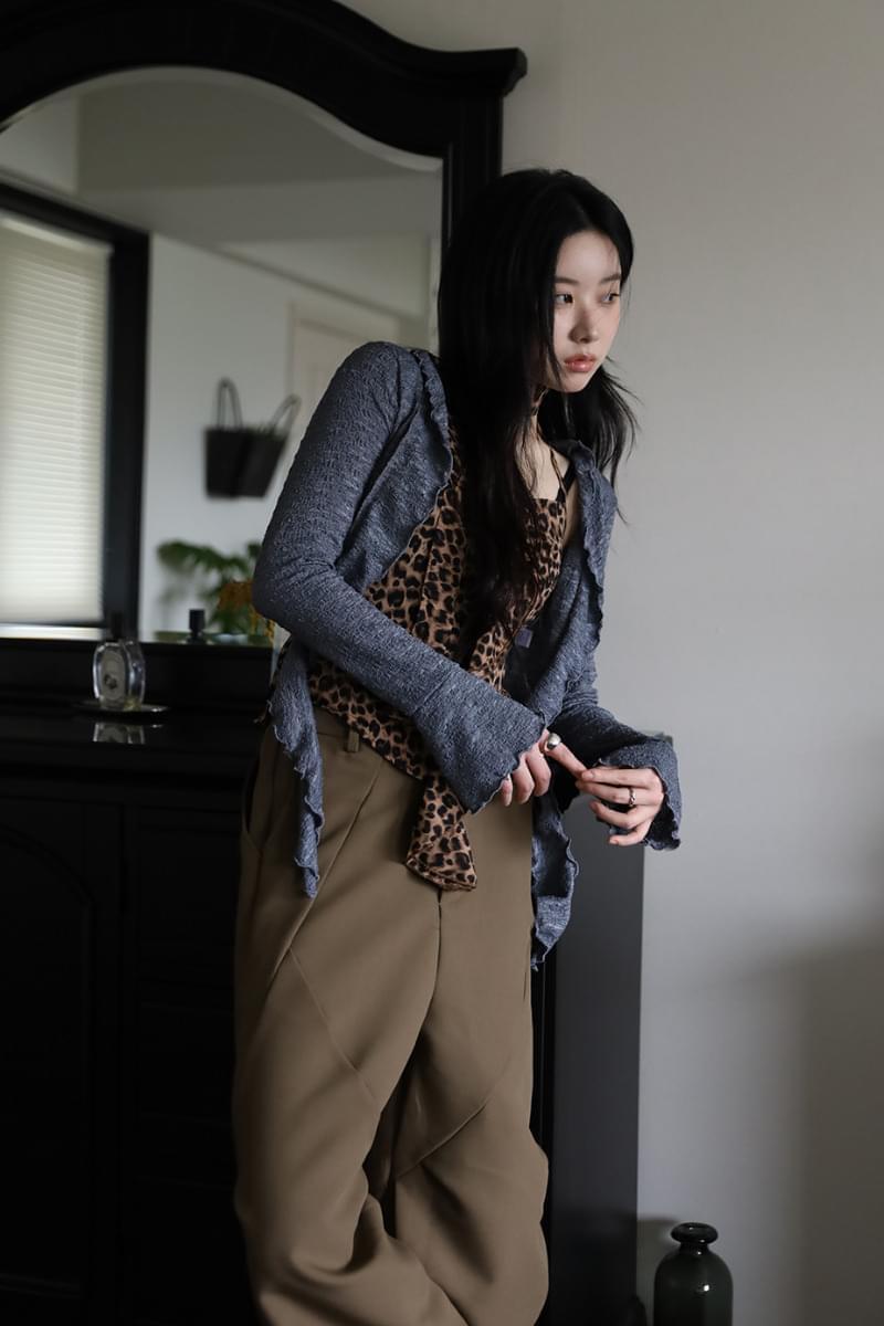 gathered frill cardigan (Ships Today)