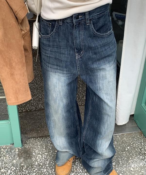 Abbott Jeans Dark Blue Wide Denim Pants Spring Jeans 1 color
