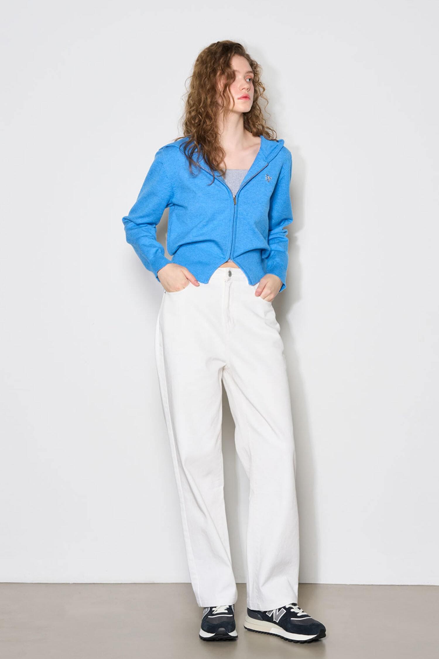 [Je.Kak Delivery] WOMAN GNRL Essential Hood Zip-up [BLUE