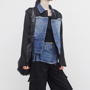 Zenbian color block denim jacket