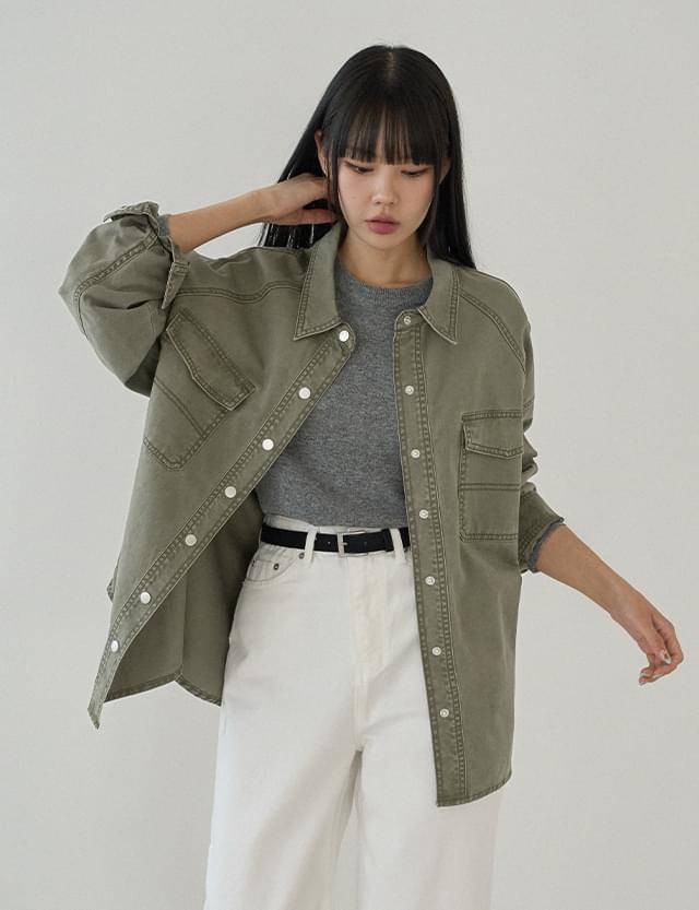 Mini Loose-fit nagrang cotton Jacket 77812