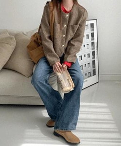 Foldia Button Short Jacket