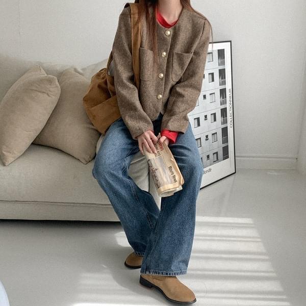 Foldia Button Short Jacket