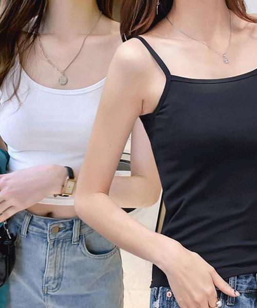 All-season Spandex simple basic string sleeveless t-shirt
