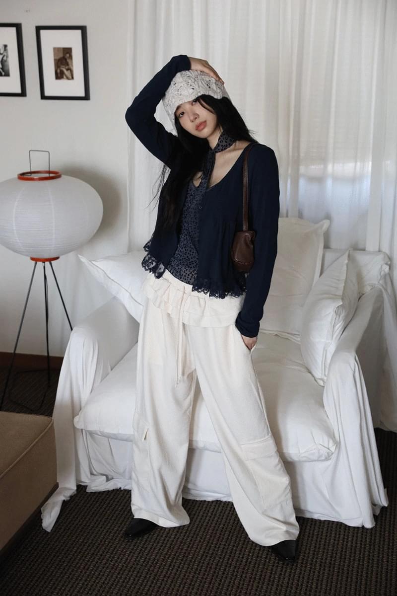 Frill Layered Towel Pants