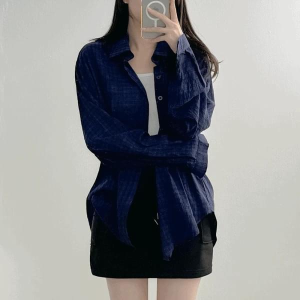 Soft loose check shirt 襯衫