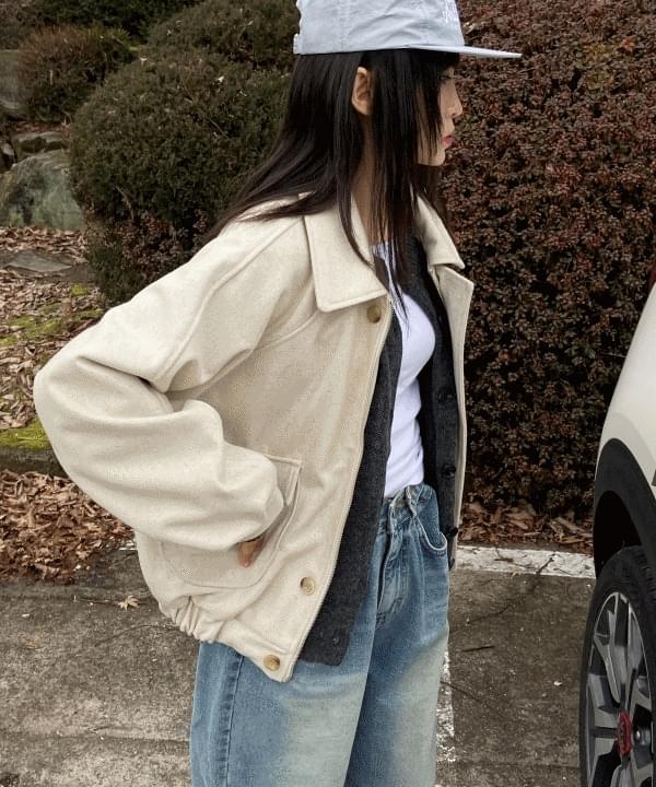 Pompeii balloon fit Nagrang collar neck spring jacket blouson 2 colors
