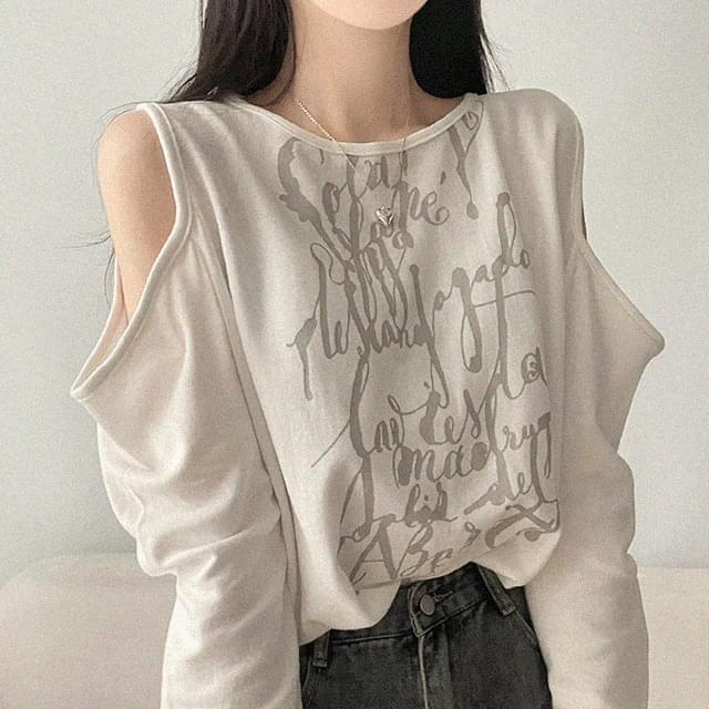 Art Off Shoulder Lettering Shoulder Team Man to Sweatshirt 3 Colors