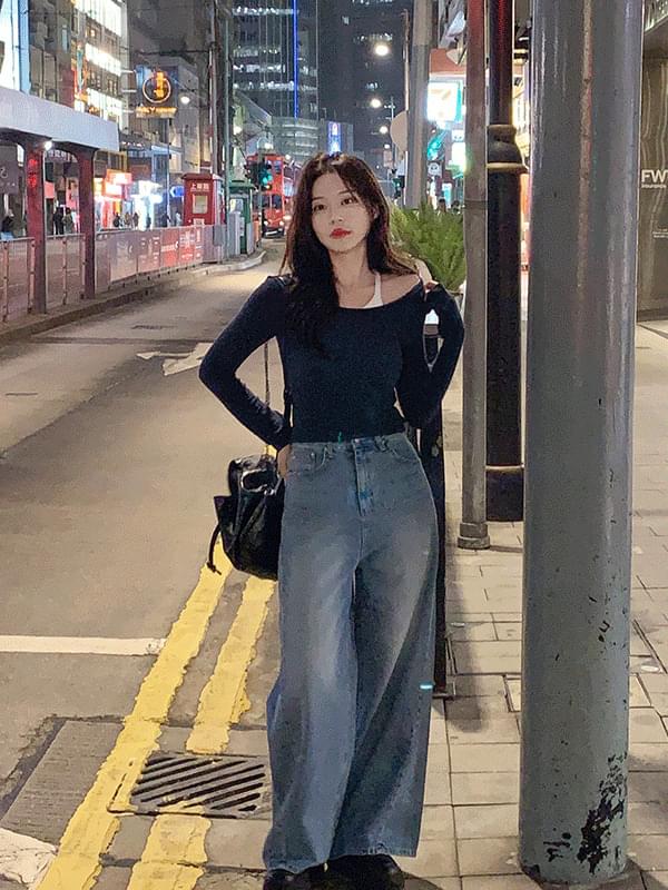 Moment wide denim pants