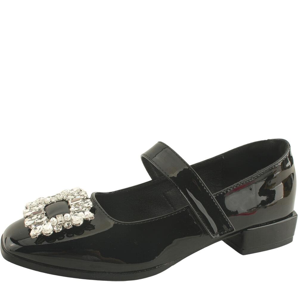 Cubic Enamel Mary Jane Low Heel Pumps 跟鞋