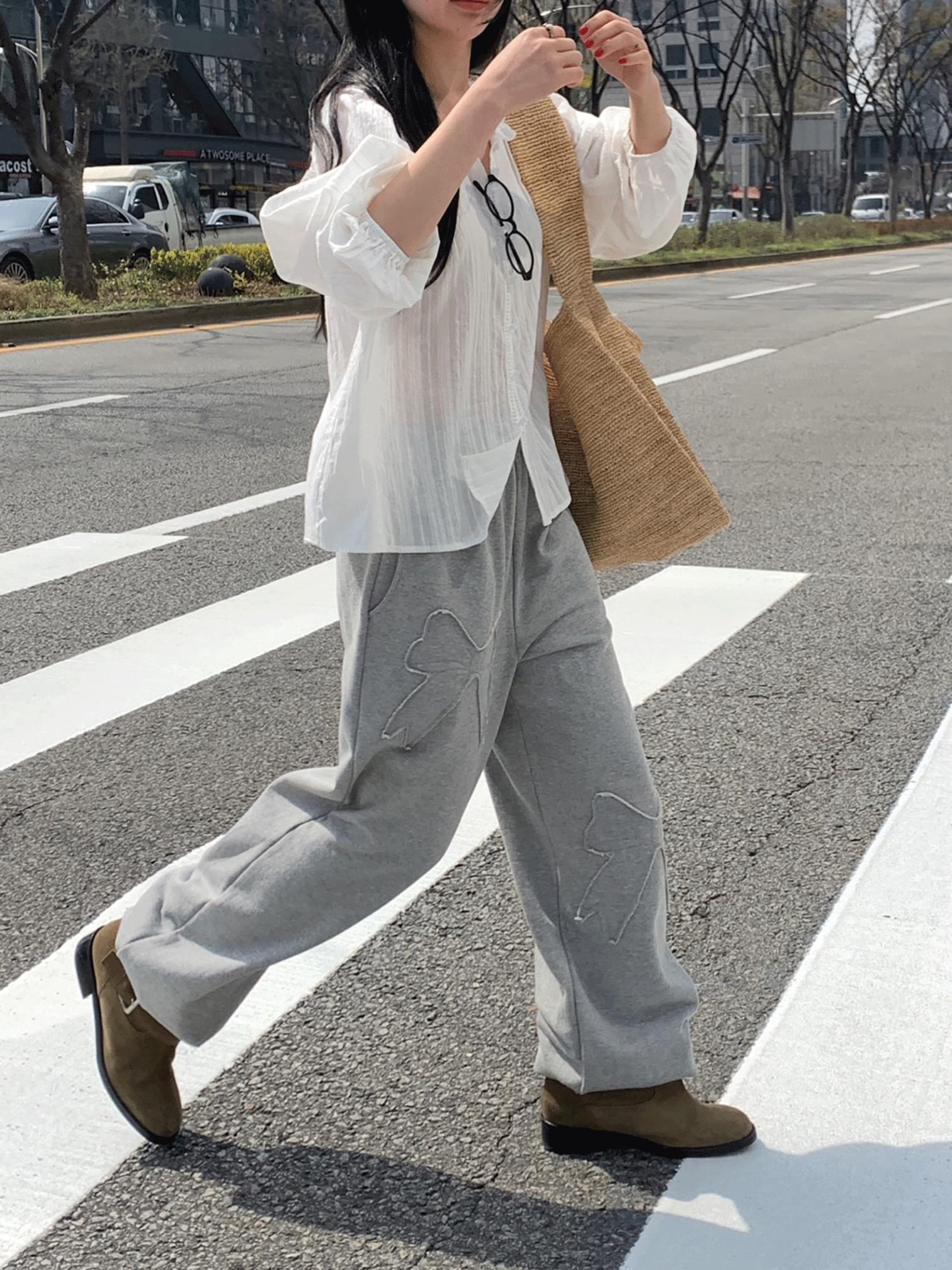 ribbon jogger sweat pants