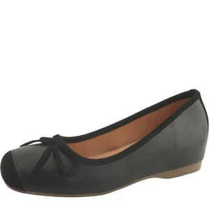 Height-increasing heel soft cushion ribbon flat shoes 5cm black