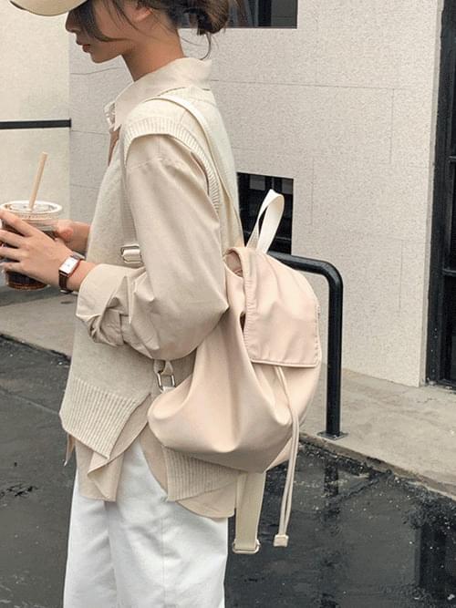 Brown/FREE String Nylon Small Backpack, Mini Backpack B#YW276