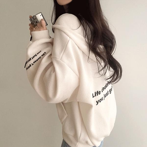 Loose-fit life anorak hoodie