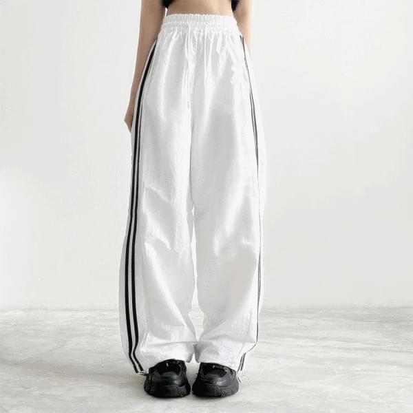 OOTD rustling two-line track long pants 4 colors