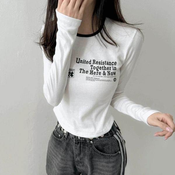 Ringo Together Gulim Semi Crop Long Sleeve T-shirt 4 Colors