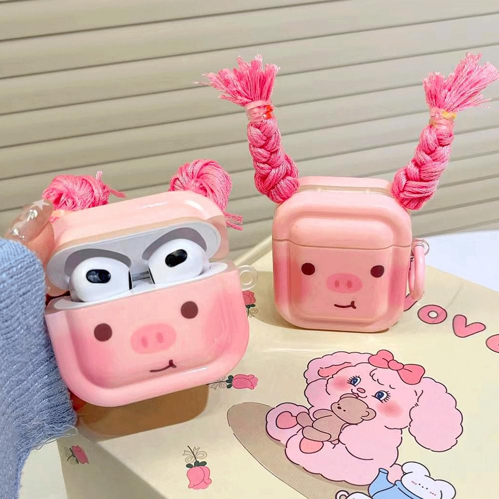 Pippi Hair Pig Pink Pig Hair AirPods Case