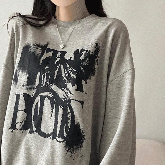 Fake Unique Lettering Boxy Sweatshirt 4 Color