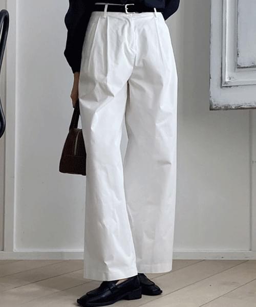 Hobby Cover High Waist Pintuck Cotton Wide Pants