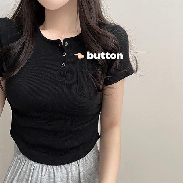 Hitch Toto Button Short Sleeve T-shirt 6color