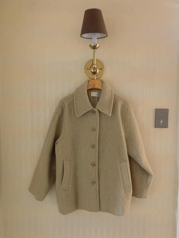 Weald Wool Alpaca Collar Half Loose-fit Coat (2 Colors) 大衣
