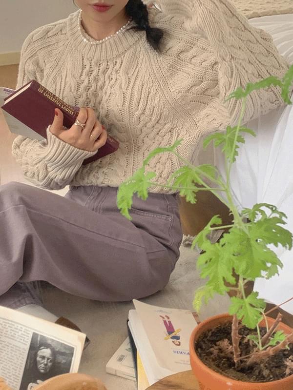 Coconut Wool Twisted Loose-fit Knitwear  針織衫