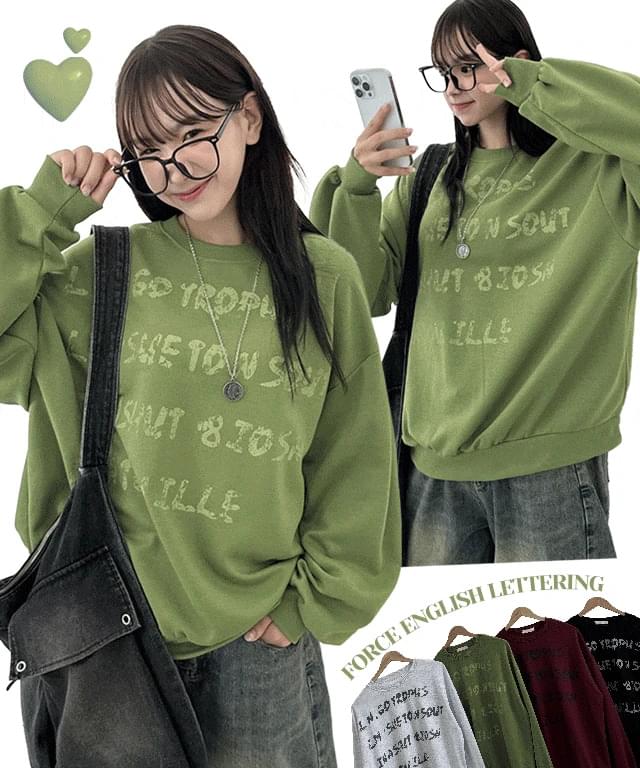 Force English Lettering Overfit Sweatshirt 长袖上衣