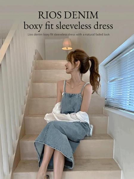 Rios Denim Boxy-fit Sleeveless Dress