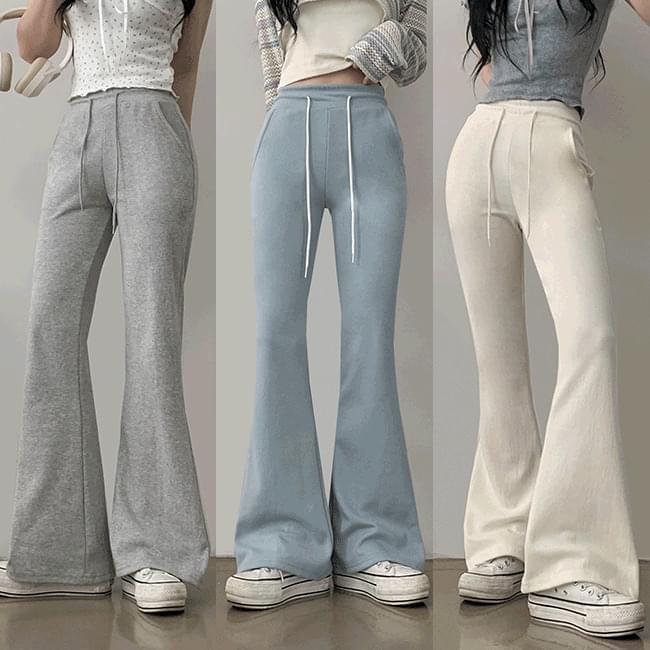 Bar banding Flared training pants 长裤