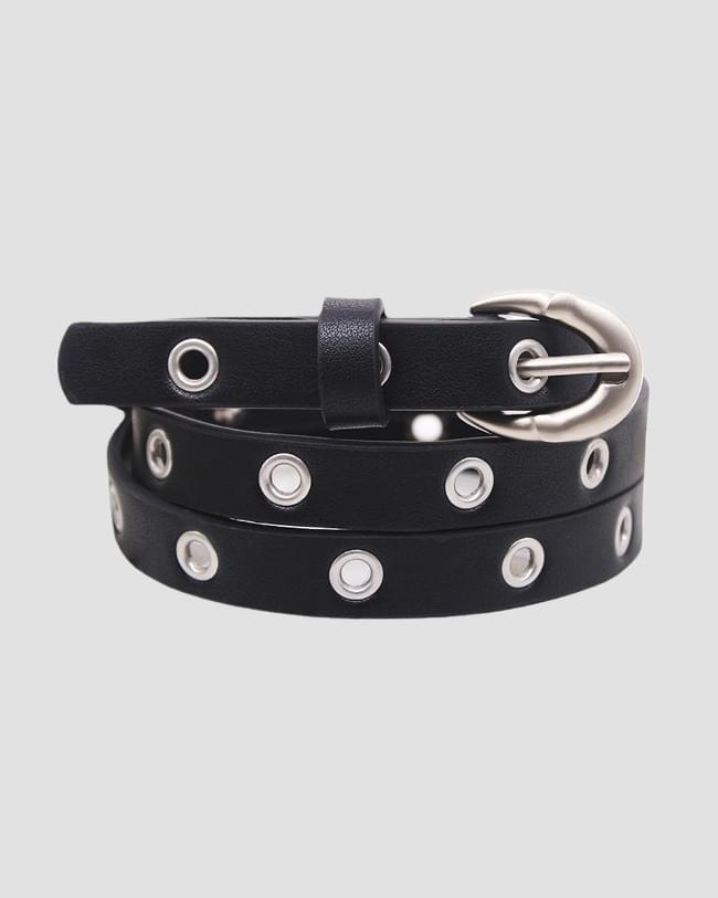 Gron Slim Punching Eyelet Layered Belt