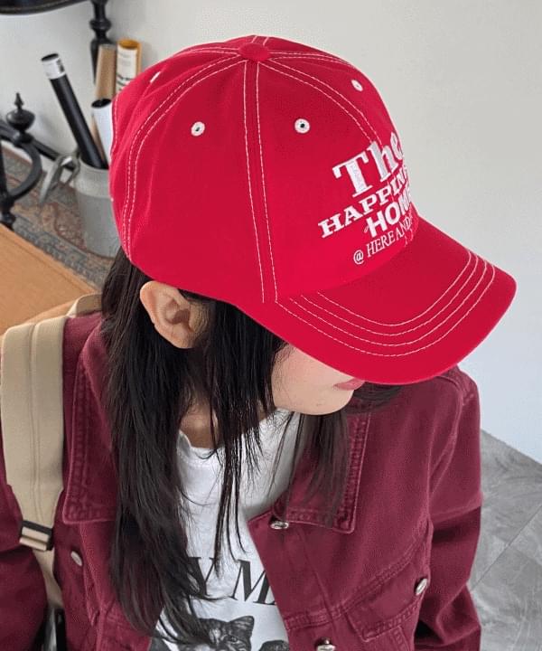 Happiness Home lettering embroidery baseball cap cap 4 colors