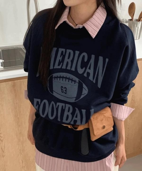 Birmingham Stripe Shirt + Rugby Overfit Sweatshirt to-Man Coordination Set Two-piece 1 color