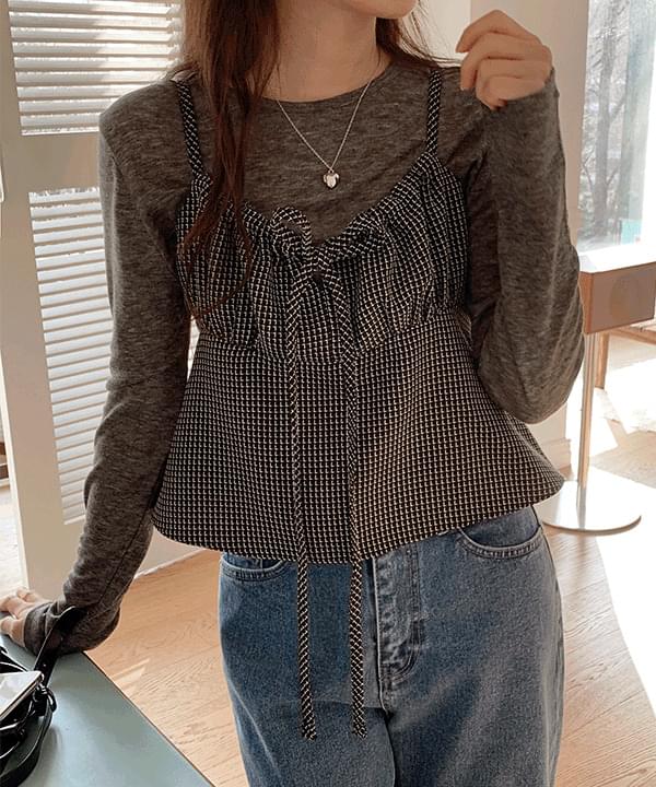 Mabel Tweed Ribbon Bustier -2color