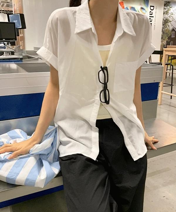 Stna Loose-fit roll-up short sleeve shirt -3 colors