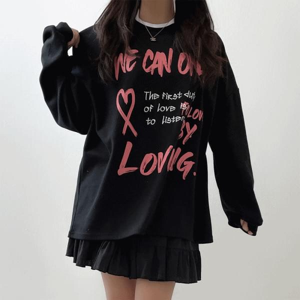 Loose-fit heart loving box Sweatshirt 3 colors