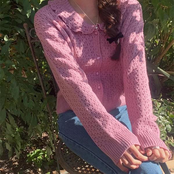 Sienna Bean Button Collar Knitwear Cardigan