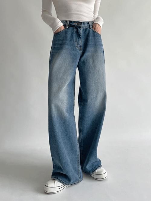 Today Vintage Faded Wide Denim Pants P#YW849