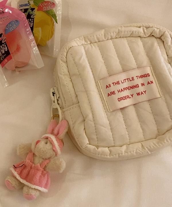 Little Thing Lettering Quilted Travel Pouch Coin Purse Gift 1 color