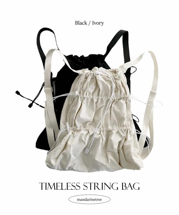 Timeless string nylon double backpack student travel bag 2 colors
