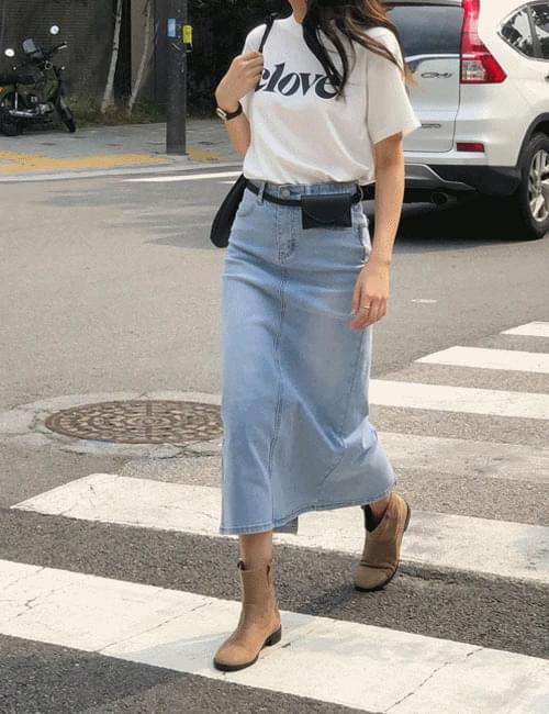 Emma denim long skirt