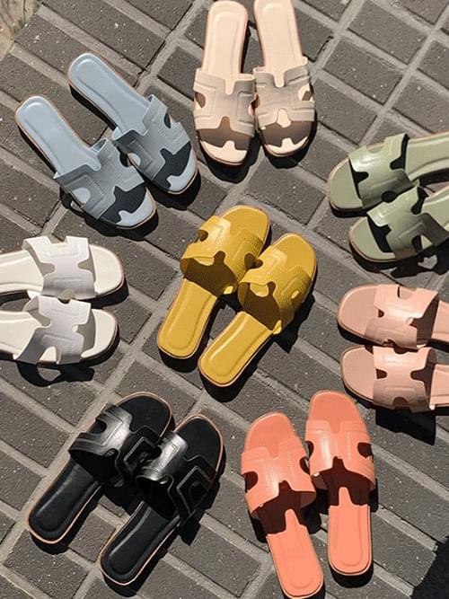 7color soft er strap sandals H mule slippers S#YW023