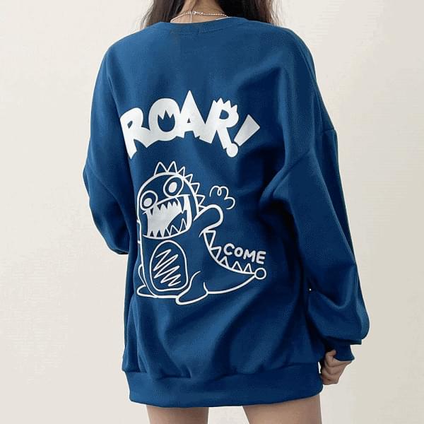 Sweatshirt Dinosaur Lettering Sweatshirt 4color