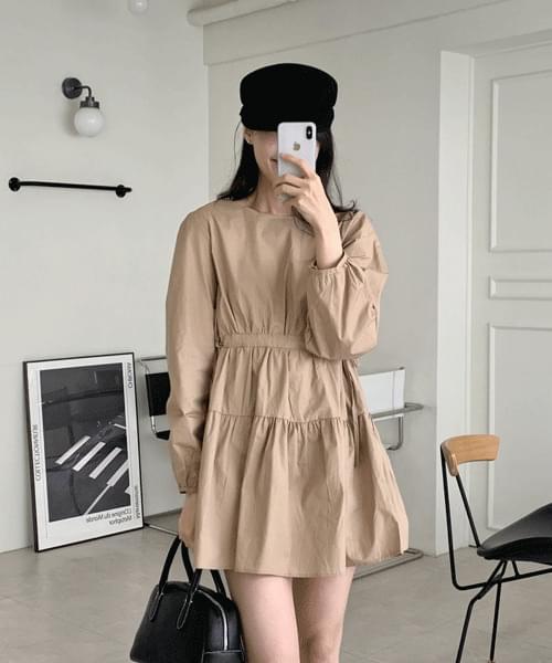 귀요미등극 허리스트랩 플레어 미니 원피스