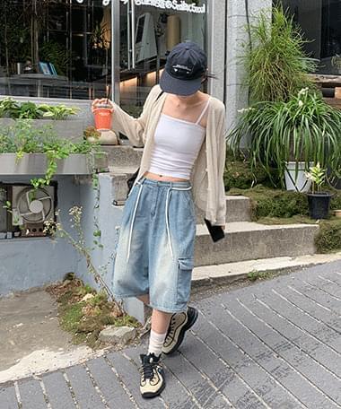Postail Denim Cargo Bermuda Pants (Ships Today)