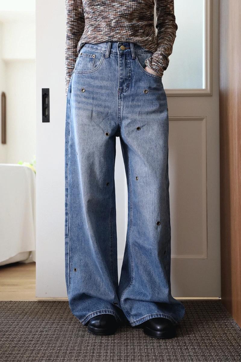 NEWS EYELET PUNCHING DENIM