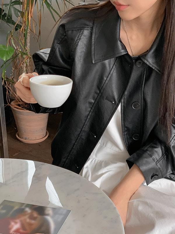 Mars Bomb Leather Collar Rider Field Jacket Jacket