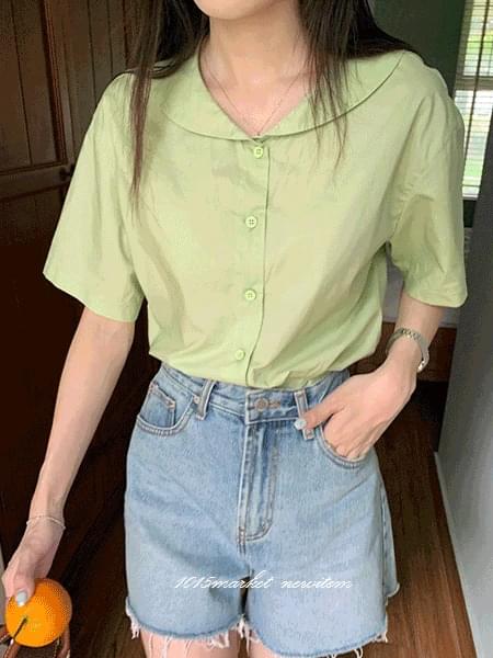 Cozy round collar short sleeve shirt 襯衫
