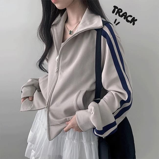 寬鬆運動風雙向拉鍊外套2色