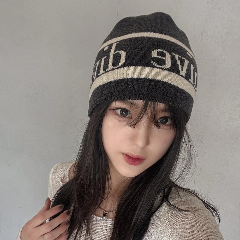 Unisex Y2K Lettering Knitwear Ribbed Short Beanie Fashion Hat Daily Unique Vintage Celebrity Fit 4COL